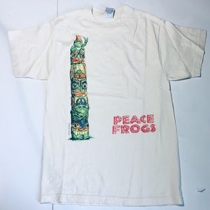 Vintage Peace Frogs Totem pole vintage t shirt S
